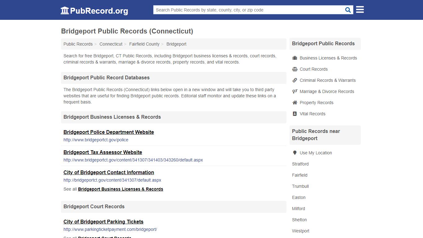Free Bridgeport Public Records (Connecticut Public Records)
