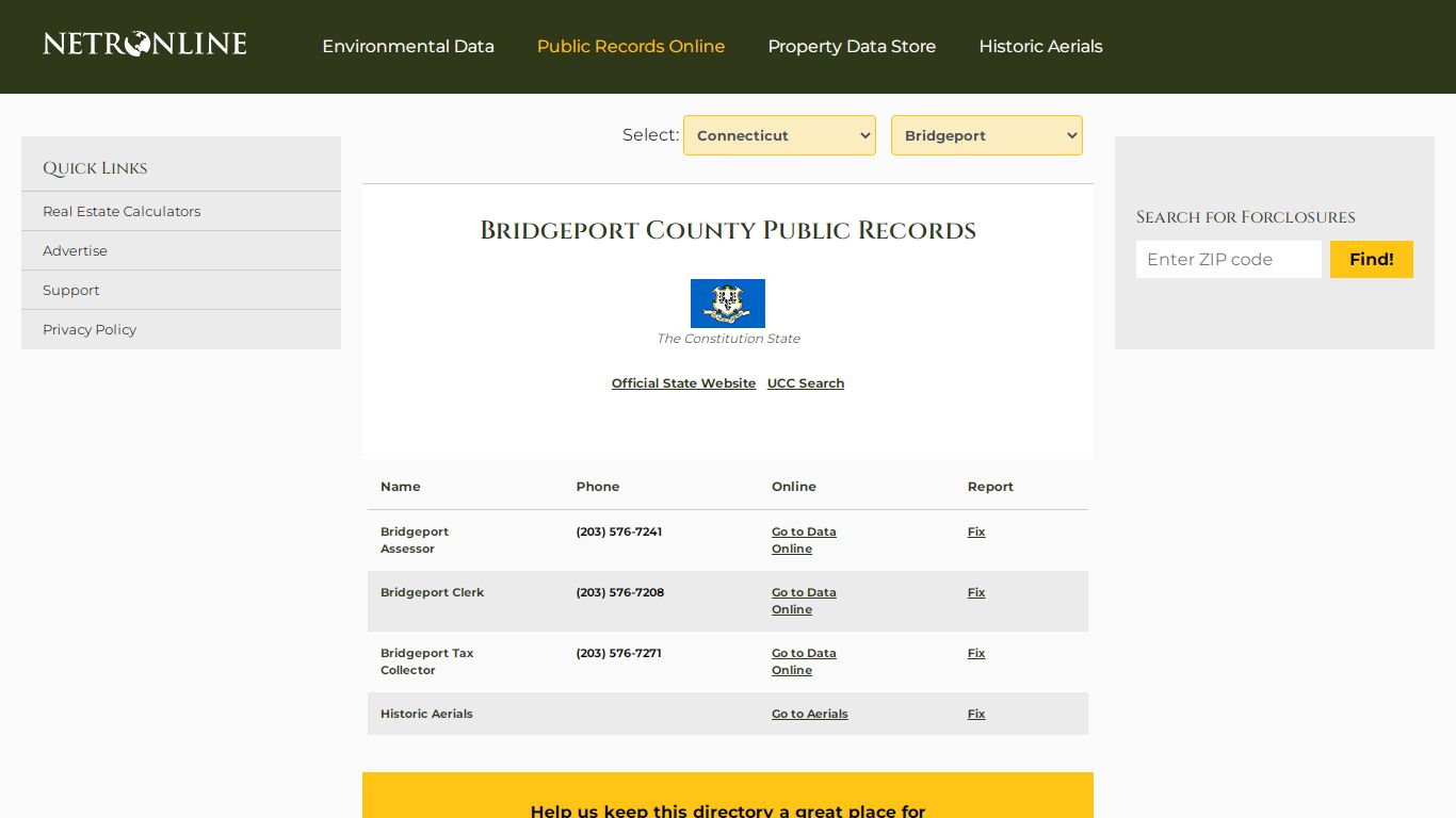 Bridgeport County Public Records - NETROnline.com